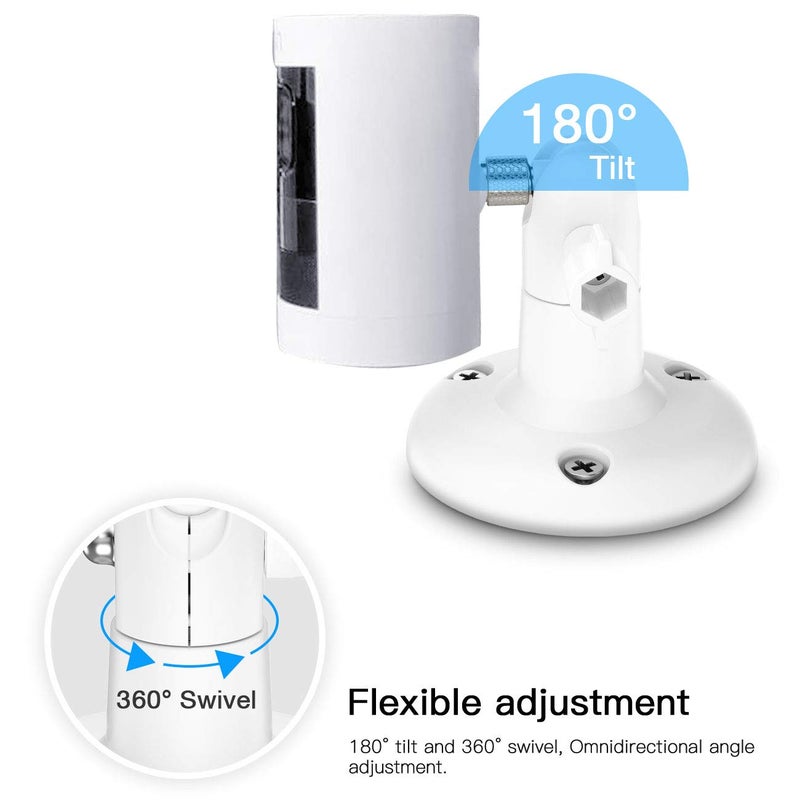 TIUIHU 360 Degree Adjustable Wall Mount for Stick Up Cam/Pro/Indoor Cam, Mounting Brackets Compatible with Any Security Camera with 1/4 Screw(2-Pack, White) - Image 4